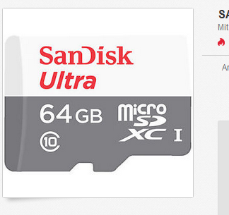 Speicherkarte von SANDISK Ultra micro-SDXC 64 GB