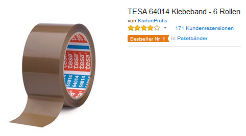 Tesa Packband: 6 Paketbandrollen nur 9,16 Euro