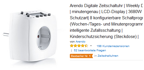 Digitale Zeitschaltuhr von Arendo nur 11,99 Euro