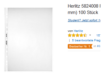 Prospekthülle & Klarsichthüllen von Herlitz, reduziert & versandkostenfrei bei Amazon