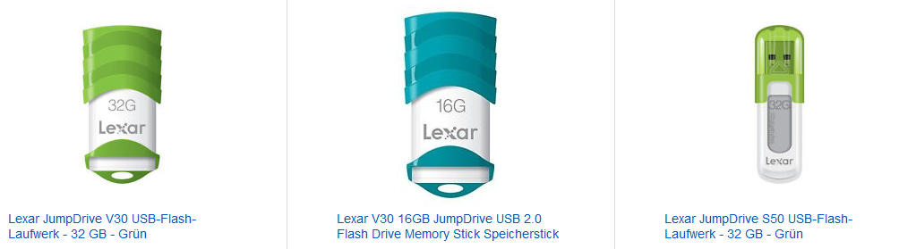 Lexar JumpDrives-Speichersticks billig bei ebay