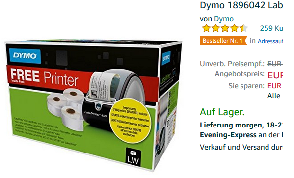 Dymo Free Printer für Adressaufkleber